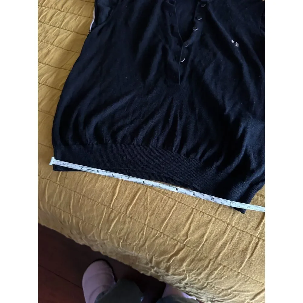Fred Perry x Amy Winehouse Collab Knit Polo Cardigan Black Pink Trim Sz 10/UK14 - Picture 2 of 9